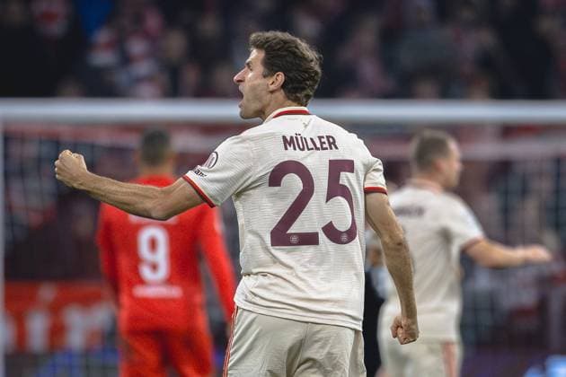 Munich, Germany, Novemberr 06st 2024: Thomas Mueller (25 Munich) cheers at the end of the UEFA Champions League football match between FC Bayern Munich and Benfica Lisbon at Allianz Arena in Munich, Germany. Philipp Kresnik (Philipp Kresnik SPP) Copyright: xPhilippxKresnikx xSPPx spp-en-PhKrSp-_KRE6920-Verbessert-RR