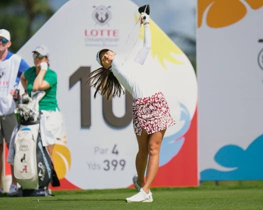 November 6, 2024: Aline Krauter hits her tee shot from the 10th hole tee box during the first round of the 2024 Lotte Championship presented by Hoakalei at Hoakalei Country Club in Ewa Beach, Hawaii. CSM Ewa Beach USA - ZUMAc04_ 20241106_zma_c04_226 Copyright: xGlennxYozax