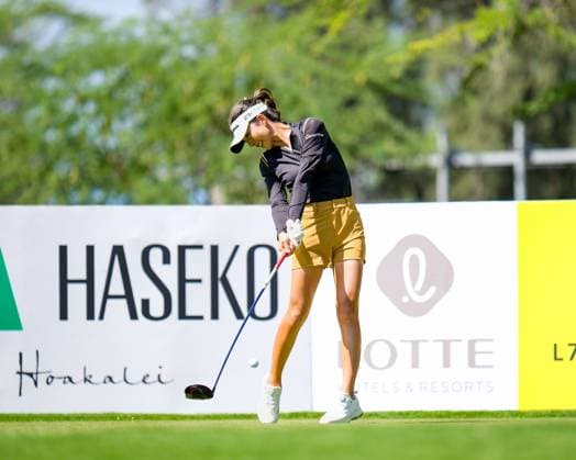 November 6, 2024: Muni He hits her drive from the 14th hole tee box during the first round of the 2024 Lotte Championship presented by Hoakalei at Hoakalei Country Club in Ewa Beach, Hawaii. CSM Ewa Beach USA - ZUMAc04_ 20241106_zma_c04_244 Copyright: xGlennxYozax