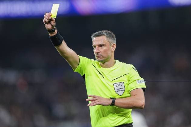 November 5, 2024, Madrid, Spain: Referee Slavko Vincic of Slovenia seen in action during the UEFA Champions League match between Real Madrid and AC Milan at Estadio Santiago Bernabeu. Final Score; Real Madrid 1:3 AC Milan. Madrid Spain - ZUMAs197 20241105_aaa_s197_675 Copyright: xGrzegorzxWajdax
