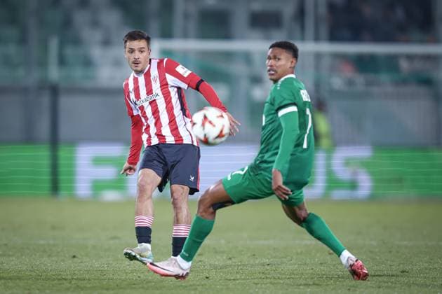 Football - Europa League - Group Stage - PFC Ludogorets - Athletic Club - 07.11.2024 Andoni Gorosabel (L) and Rick Jonathan (R) Bulgaria Copyright: xYulianxTodorovx