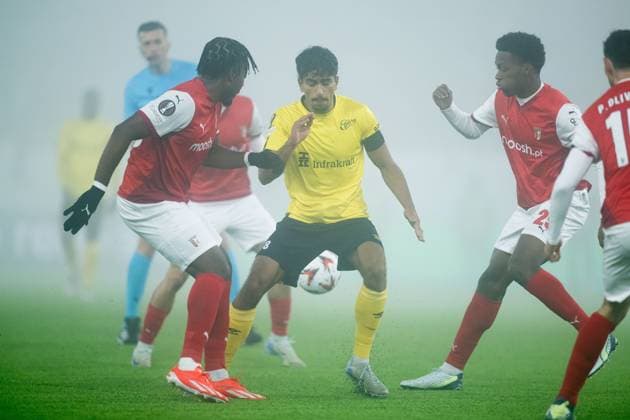 241107 Ahmed Qasem of Elfsborg during the Europa League match between Elfsborg and Braga on November 7, 2024 in Boras. Photo: Jörgen Jarnberger BILDBYRAN COP 112 JJ0415 fotboll football soccer fotball uefa europa league europa league elfsborg braga bbeng Copyright: JÖRGENxJARNBERGER BB241107JJ039