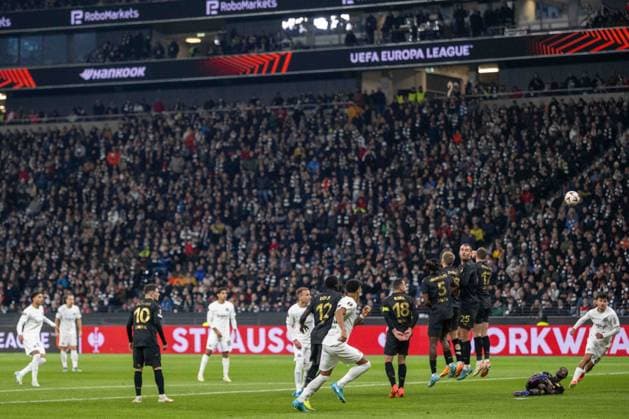 Omar Marmoush (Eintracht Frankfurt) scores his team s first goal during the UEFA Europa League 2024 25 League Phase MD4 match between Eintracht Frankfurt v SK Slavia Praha at Deutsche Bank Park on November 7, 2024 in Frankfurt am Main, Germany. not used in POL SRB CRO FRA GBR NED ITA USA Defodi-747_747_20241107_EFSlPr_000000081