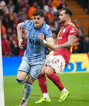 Tottenham Hotspur s player Will Lankshear celebrates his goal during Galatasaray - Tottenham Hotspur UEFA Europe League match at Rams Stadium in Istanbul, Turkey, on 7 November 2024. ( Copyright: DepoxPhotos 18501260