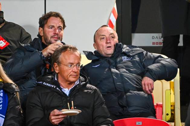 KF RFS v RSC Anderlecht - UEFA Europa League RIGA, LATVIA - NOVEMBER 07 : Renard Olivier CEO Sports of RSC Anderlecht and Vandenhaute Wouter President of RSC Anderlecht during the UEFA Europa League phase matchday 4 between KF RFS and RSC Anderlecht on November 7, 2024 in Riga Daugava, Latvia, 07 11 2024 Riga Daugava Latvia  Copyright: xVincentxKalutx