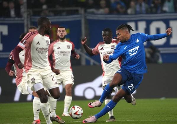 Europa League, TSG 1899 Hoffenheim vs Olympique Lyon 07.11.2024, PreZero-Arena, Sinsheim, Europa League, TSG 1899 Hoffenheim vs Olympique Lyon , im Bild Kevin Akpoguma (Hoffenheim) Sinsheim PreZero-Arena Deutschland