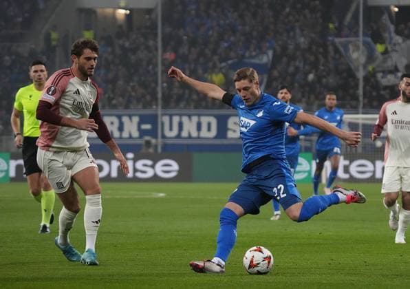 Europa League, TSG 1899 Hoffenheim vs Olympique Lyon 07.11.2024, PreZero-Arena, Sinsheim, Europa League, TSG 1899 Hoffenheim vs Olympique Lyon , im Bild