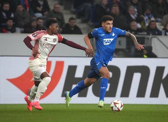 Europa League, TSG 1899 Hoffenheim vs Olympique Lyon 07.11.2024, PreZero-Arena, Sinsheim, Europa League, TSG 1899 Hoffenheim vs Olympique Lyon , im Bild Sinsheim PreZero-Arena Deutschland