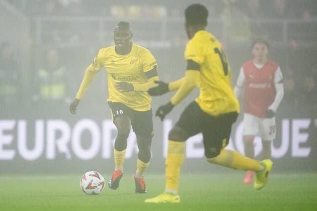 241107 Timothy Noor Ouma of Elfsborg during the Europa League match between Elfsborg and Braga on November 7, 2024 in Boras. Photo: Jörgen Jarnberger BILDBYRAN COP 112 JJ0415 fotboll football soccer fotball uefa europa league europa league elfsborg braga bbeng Copyright: JÖRGENxJARNBERGER BB241107JJ082