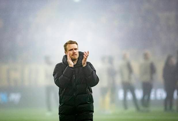 Elfsborg s coach Oscar Hiljemark after Thursday s Uefa Europa League soccer match between IF Elfsborg and SC Braga at Boras Arena in Boras, Sweden 7 November 2024. BORAS SWEDEN x9200x