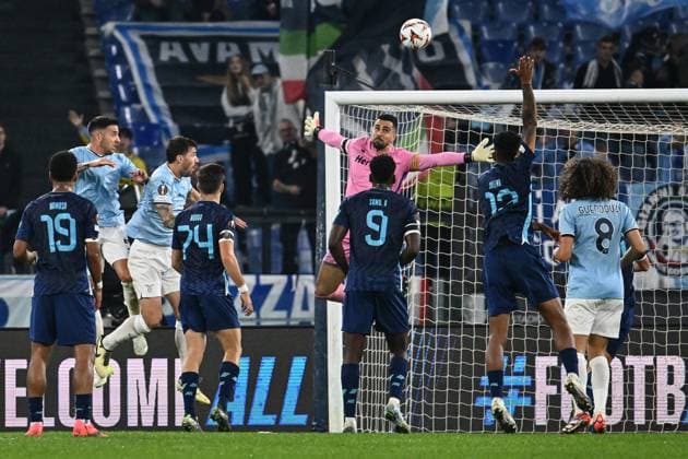 Dc Roma 07 11 2024 - Europa League Lazio-Porto foto Domenico Cippitelli Image nella foto: gol Alessio Romagnoli 