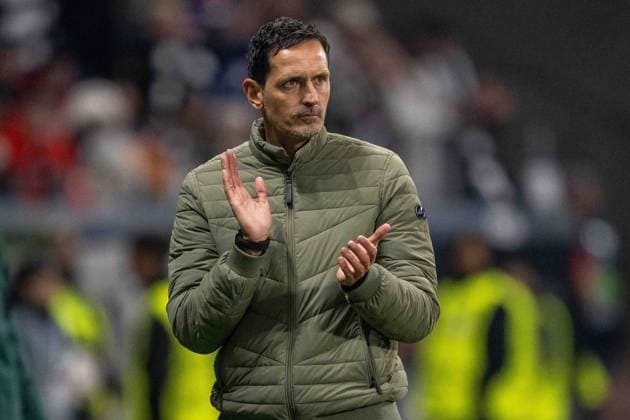 Dino Toppmöller (Eintracht Frankfurt) gestures during the UEFA Europa League 2024 25 League Phase MD4 match between Eintracht Frankfurt v SK Slavia Praha at Deutsche Bank Park on November 7, 2024 in Frankfurt am Main, Germany. not used in POL SRB CRO FRA GBR NED ITA USA Defodi-747_747_20241107_EFSlPr_000000194