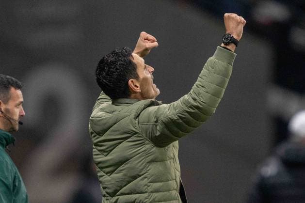 Dino Toppmöller (Eintracht Frankfurt) celebrate after winning during the UEFA Europa League 2024 25 League Phase MD4 match between Eintracht Frankfurt v SK Slavia Praha at Deutsche Bank Park on November 7, 2024 in Frankfurt am Main, Germany. not used in POL SRB CRO FRA GBR NED ITA USA Defodi-747_747_20241107_EFSlPr_000000220