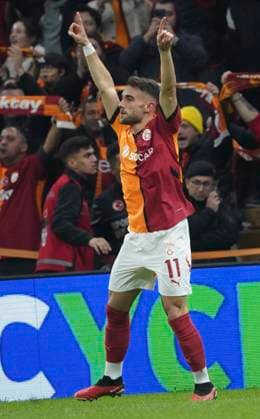 Yunus Akgun of Galatasaray after scoring the first goal of his team during the UEFA Europa League 2024 25 League Phase MD4 match between Galatasaray A.S. and Tottenham Hotspur at on November 7, 2024 in Istanbul, Turkey. (Photo by Seskimphoto ) Galatasaray vTottenham Hotspur -- UEFA Europa League 2024 25 Season 