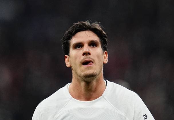 November 07 2024: Igor Matanovic of Eintracht Frankfurt looks on during a Europa League Round 4 game, Eintracht Frankfurt versus SK Slavia Prague, at Deutsche Bank Park, Frankfurt, Germany. CSM Frankfurt Germany - ZUMAc04_ 20241107_zma_c04_249 Copyright: xUlrikxPedersenx