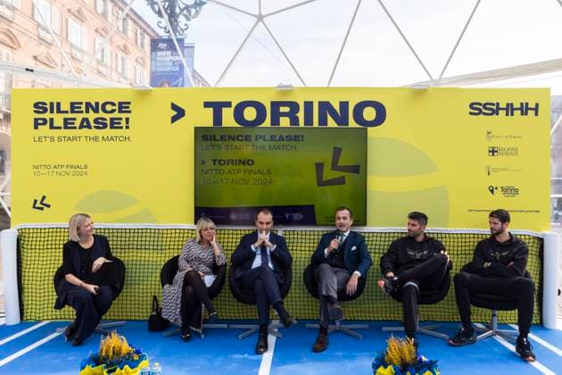 Inaugurazione di Casa Tennis e Casa Gusto alla presenza di Dario Gallina, Stefano Lo Russo, Marina Chiarelli, Simone Bolelli e Andrea Vavassori in Piazza Castello a Torino, Italia - Venerd& xec;, 8 Novembre 2024 - Cronaca - ( Foto Andrea Alfano LaPresse ) Casa Tennis and Casa Gusto at the presence of Dario Gallina, Stefano Lo Russo, Mimmo Carretta, Simone Bolelli and Andrea Vavassori in Piazza Castello. Turin, Italy - Friday, November 8, 2024 - News - ( Photo Andrea Alfano LaPresse ) Copyright: xAndreaxAlfano LaPressex
