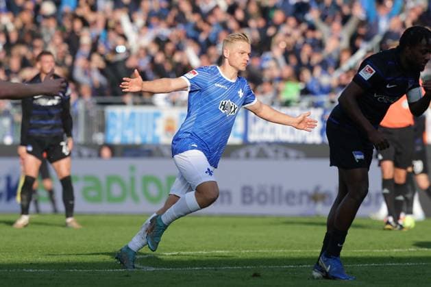 2024.11.09 xJFAx 2.Bundesliga SV Darmstadt 98 - Hertha BSC v.l., Andreas Müller (SV Darmstadt 98) Torjubel, Goal celebration, celebrate the goal (DFL DFB REGULATIONS PROHIBIT ANY USE OF PHOTOGRAPHS as IMAGE SEQUENCES and or QUASI-VIDEO)
