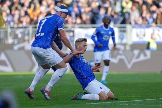 2024.11.09 xJFAx 2.Bundesliga SV Darmstadt 98 - Hertha BSC v.l., Isac Alexi Sivert Lidberg (SV Darmstadt 98), Andreas Müller (SV Darmstadt 98) Torjubel, Goal celebration, celebrate the goal zum 3:1 (DFL DFB REGULATIONS PROHIBIT ANY USE OF PHOTOGRAPHS as IMAGE SEQUENCES and or QUASI-VIDEO)