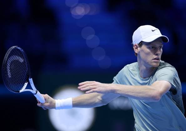 Jannik Sinner of Italy in action Nitto ATP, Tennis Herren Finals, Tennis, Inalpi Arena, Turin, Italy 09 Nov 2024  Copyright: xEllaxLing Shutterstockx 14886920ab