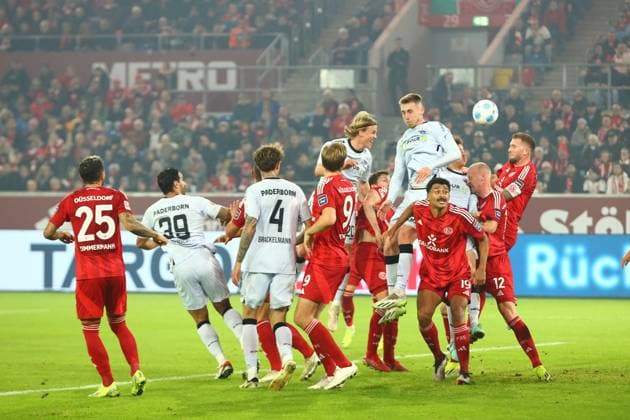 Fortuna Duesseldorf vs. SC Paderborn 07, Fussball, 2. Bundesliga, 12. Spieltag, Saison 2024 2025, 09.11.2024 DFL REGULATIONS PROHIBIT ANY USE OF PHOTOGRAPHS AS IMAGE SEQUENCES AND OR QUASI-VIDEO. Foto: kolbert-press Ant Palmer Merkur Spiel Arena NRW Deutschland Copyright: xkolbert-press AntxPalmerx