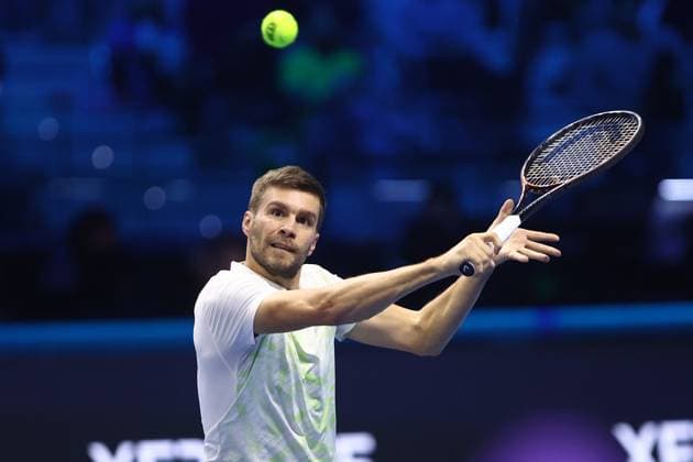 controls the ball, Day 1, Nitto ATP, Tennis Herren Finals 2024, INALPI Arena, November 10, 2024, Turin, Italy.