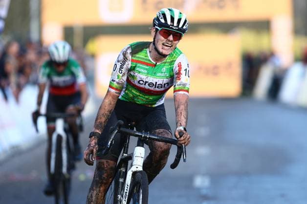 Belgian Marion Norbert Riberolle pictured in action during the women s elite race at the Jaarmarktcross cyclocross cycling event in Niel, race 3 8 of the Superprestige competition, Monday 11 November 2024. DAVIDxPINTENS  x105171622x