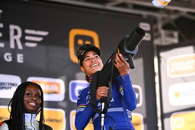 Telenet Superprestige cyclocross Deurne 2024 DEURNE, BELGIUM - NOVEMBER 11 : Del Carmen Alvarado Ceylin (NED) of Alpecin-Deceuninck during the podium ceremony of the 3th leg of the women Telenet Superprestige cyclocross series 2024-2025 in Deurne, Belgium, 11 11 2024 Deurne Belgium  Copyright: xGvgx