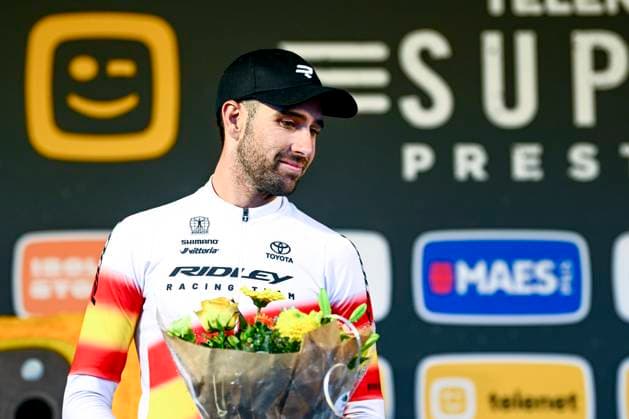 Telenet Superprestige cyclocross Niel 2024 NIEL, BELGIUM - NOVEMBER 11 : Orts Lloret Felipe (SPA) of Ridley Racing Team during the podium Ceremony of the 3th leg of the men Elite Telenet Superprestige cyclocross series 2024-2025 in Niel, Belgium, 11 11 2024 Niel Belgium  Copyright: xGvgx
