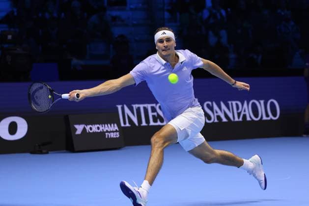 Alexander Zverev (Germany) during the match againts Andrej Rublev (Russia) during 2024 ATP, Tennis Herren Nitto Finals - Zverev vs Rublev, International Tennis match in Turin, Italy, November 11 2024  Copyright: xClaudioxBenedetto IPAxSportx xipx xx IPA_51471497 IPA_Agency_IPA51471497