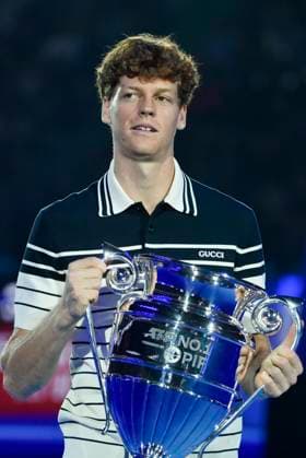 November 11, 2024: Jannik Sinner of Italy wins the ATP, Tennis Herren Year End World Number One Trophy Cup during Nitto ATP Finals match during day one of the Nitto ATP Finals at Inalpi Arena on November 11, 2024 in Turin, Italy. - ZUMAg210 20241111_abp_g210_158 Copyright: xStefanoxGuidix