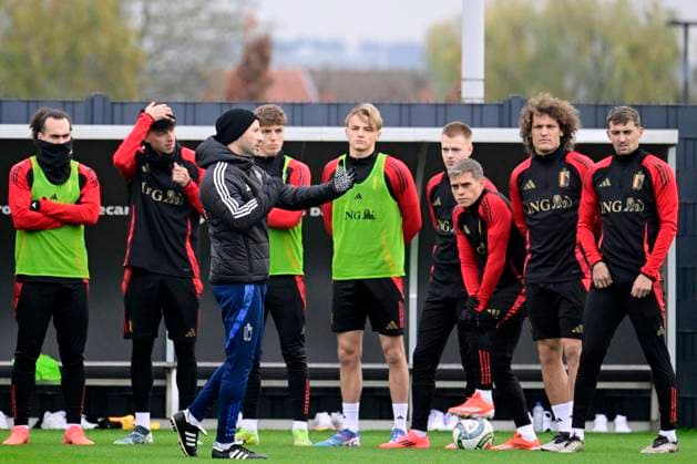 Media Activities of the Belgian National Football team - 12 11 2024 TUBIZE, BELGIUM - NOVEMBER 12 : Tedesco Domenico head coach of Belgium during a training session prior to the Nations League games against Italy and Israel at the Belgian National Football center on November 12, 2024 in Tubize, Belgium, 12 11 2024 Tubize Belgium  Copyright: xPeterxDexVoechtx