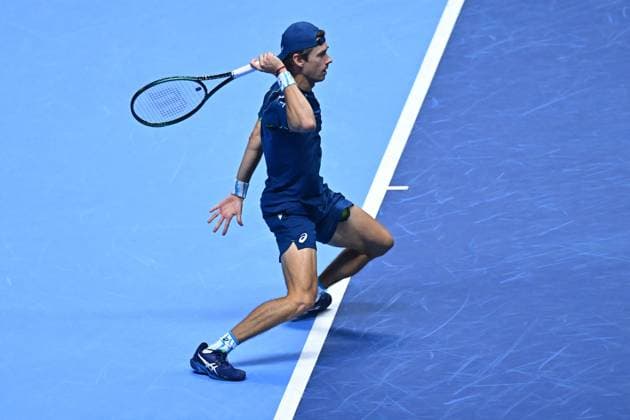 Nitto ATP, Tennis Herren Finals - Daniil Medvedev vs Alex de Minaur - Turin Alex De Minaur (AUS) during his second match at the 2024 Nitto ATP Finals in Turin, Italy, on November 12, 2024. Photo by Corinne Dubreuil ABACAPRESS.COM Turin Italy  Copyright: xDubreuilxCorinne ABACAx