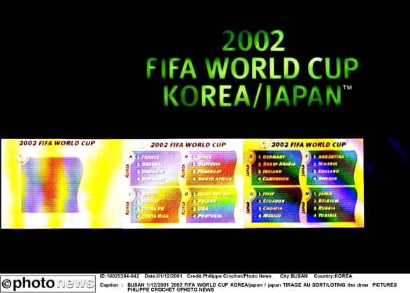 BUSAN 1 12 2001 2002 FIFA World Cup, WM, Weltmeisterschaft, Fussball KOREA japon japan TIRAGE AU SORT LOTING the draw PICTURES PHILIPPE CROCHET PHOTO NEWS BUSAN KOREA  Copyright: xPhilippexCrochetx PCPN011201_059.JPG