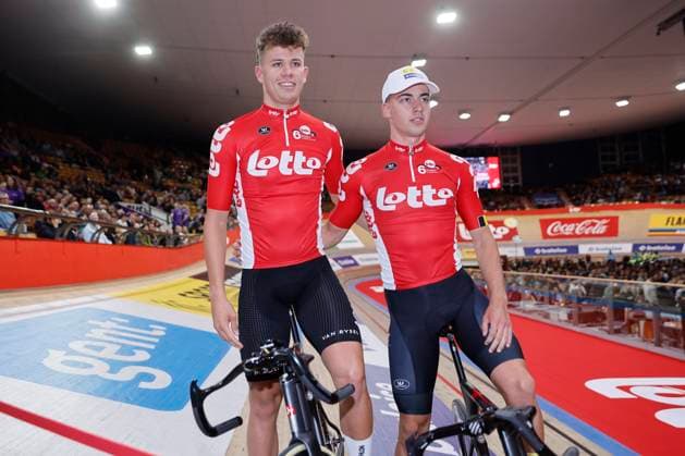 Lotto Six Days Flanders Ghent 2024 GENT, BELGIUM - NOVEMBER 12 : Pollefliet Gianluca (BEL) of Lotto and Vandenbranden Noah (BEL) of Lotto pictured during the 83th edition of the Six Days of Flanders-Ghent. The Six Days of Ghent ( Zesdaagse van Gent in Dutch) is a cycling event on the Kuipke cycling track in the Citadel Park in Ghent. On November 12, 2024 in Gent, Belgium, 12 11 2024 Gent Belgium  Copyright: xJanxDexMeuleneirx