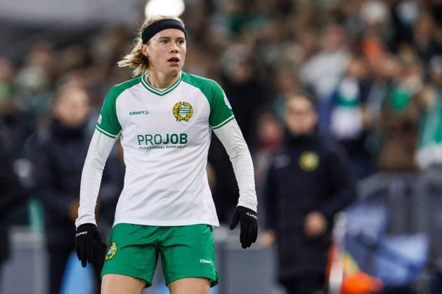 241112 Julie Blakstad of Hammarby during the UEFA Women s Champions League football match between Manchester City and Hammarby on November 12, 2024 in Manchester. Photo: Andreas L Eriksson BILDBYRAN COP 106 AE0139 fotboll football soccer fotball uefa womens champions league manchester city hammarby dam bbeng Copyright: ANDREASxLxERIKSSON BB241112AE030
