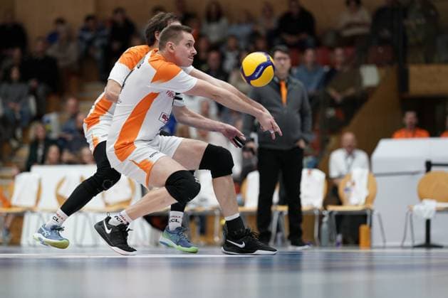 Volleyball, CEV Challenge Cup 12.11..2024, Volleyball, Centre Sportif Lorentzweiler, Luxemburg, CEV Challenge Cup, VC Lorentzweiler - (LUX) - Lycurgus Volleyball (NL) vl: Chris Zuidberg (Lorentzweiler - 14)