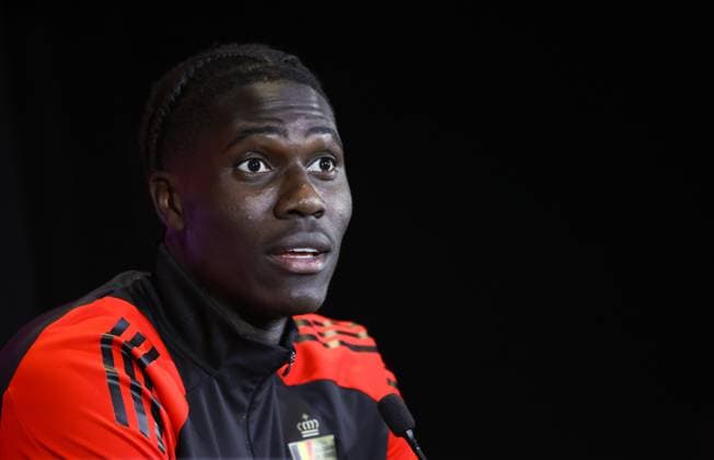 Belgium s Amadou Onana pictured during a training session of Belgian national soccer team Red Devils, ahead of tomorrow game against Italy in the Nations League group phase, Wednesday 13 November 2024 in Tubize. VIRGINIExLEFOUR  x105307789x