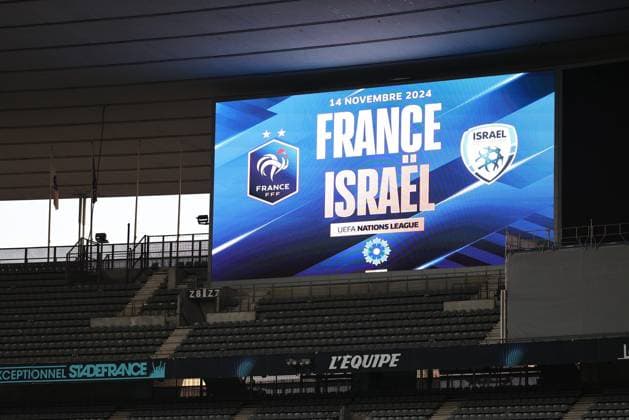 Conférences et entrainements France-Israël PHOTOPQR LE PARISIEN Fred Dugit ; Paris ; 13 11 2024 ; Sports Saint-Denis (93), le 13 11 2024 Conférence de presse et entrainements des équipes de France et d Israël de football au Stade de France à la veille du match France-Israël en Ligue des nations sous haute protection policière. Photo LP Fred Dugit - press conference, PK, Pressekonferenz for the French and Israeli football teams at the Stade de France on the eve of the France-Israel match in the Nations League under heavy police protection.