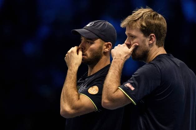 Kevin KRAWIETZ, of Germay and Tim PUETZ of Germany during the match against Italy s Simone and Italy s Andrea Vavassori , at the Inalpi Arena in Turin, Italy - - Wednesday, November 13, 2024.  Copyright: xMarcoxAlpozzi LaPressex