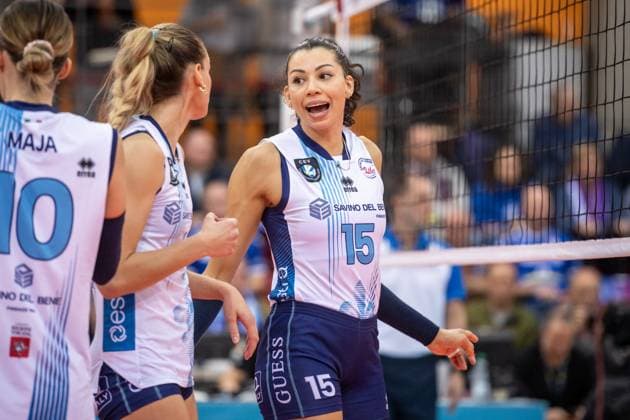 Ana Carolina da Silva Carol (Scandicci, 15) GER, Allianz MTV Stuttgart vs. Savino Del Bene Scandicci, Volleyball, CEV Volleyball Champions League, VCL, Hauptsrunde, Spielzeit 2024 2025, 13.11.2024 GER, Allianz MTV Stuttgart vs. Savino Del Bene Scandicci, Volleyball, CEV Volleyball Champions League, VCL, Hauptsrunde, Spielzeit 2024 2025, 13.11.2024 Stuttgart Copyright: xSandyxDinkelackerx EP_SDR