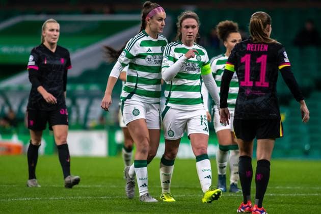 Celtic Women v Chelsea Women UEFA Womens Champions League 13 11 2024. Caitlin Hayes of Celtic & Kelly Clark of Celtic during the UEFA Womens Champions League match between Celtic FC and Chelsea FC, Celtic Park, Glasgow, Scotland. 13 11 2024. Editorial use only , Copyright: xColinxPoultneyx PSI-20821-0044