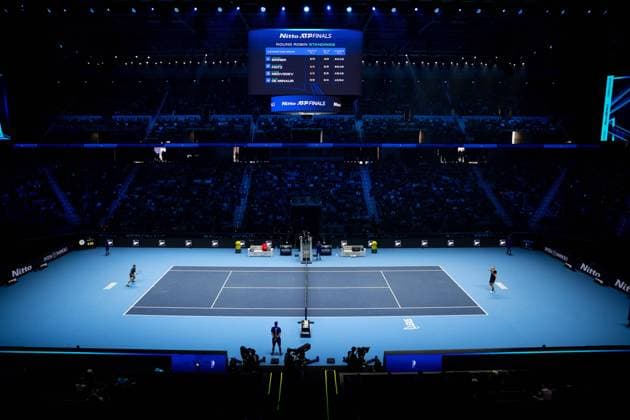 Sport Themen der Woche KW46 Sport Bilder des Tages Main court during during the singles tennis match of the ATP, Tennis Herren World Tour Finals of United States Taylor Fritz against Australia s Alex de Minaur at the Inalpi Arena in Turin, Italy - - Thursday, November 14, 2024.  Copyright: xMarcoxAlpozzi LaPressex