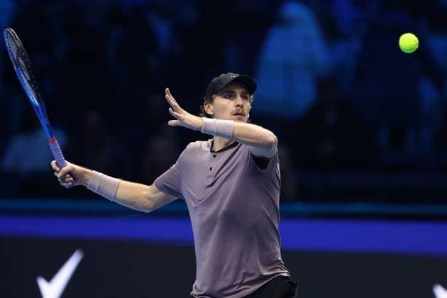 Max Purcell (Australia) controls the ball, Day 5, Nitto ATP, Tennis Herren Finals 2024, INALPI Arena, November 14, 2024, Turin, Italy.