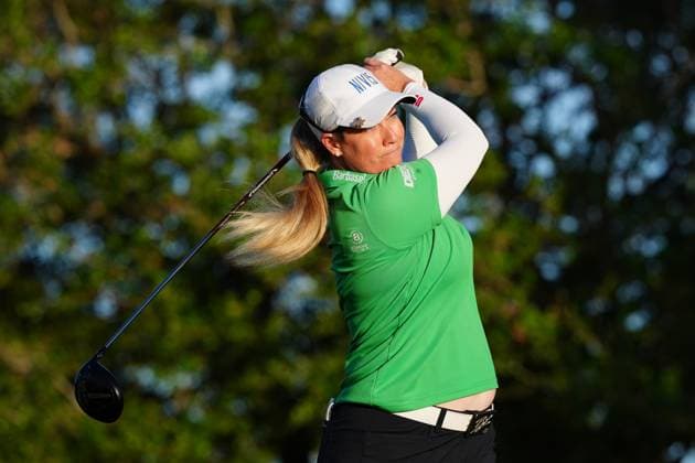 BELLEAIR, FL - NOVEMBER 14: LPGA, Golf Damen player Brittany Lincicome player her tee shot on the 2nd hole on November 14, 2024, during the first round of the LPGA The ANNIKA driven by Gainbridge at Pelican Golf Club in Belleair, Florida. (Photo by Brian Spurlock Icon Sportswire) GOLF: NOV 14 LPGA The ANNIKA driven by Gainbridge at Pelican EDITORIAL USE ONLY Icon24111497