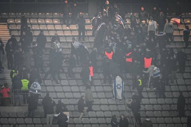 November 14, 2024, Saint-Denis, France, France: Altercation between supporters during the UEFA Nations League, League A - Group 2 football match between France and Israel at Stade de France on November 14, 2024 in Saint-Denis near Paris, France. Saint-Denis France - ZUMAm308 20241114_zsp_m308_003 Copyright: xMatthieuxMirvillex