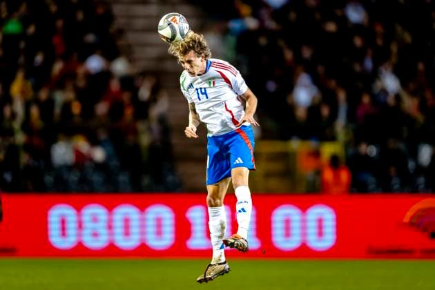 Italy defender Matteo Gabbia, during the match Belgium - Italy at the King Baudouin Stadiu for the UEFA Nations League - League A - Group A2 season 2024-2025 in BRUSSELS, Netherlands on 14 november 2024, (photo by Marcel van Dorst EYE4images DeFodi Images) not used in POL SRB CRO FRA GBR NED ITA USA Defodi-746_200471