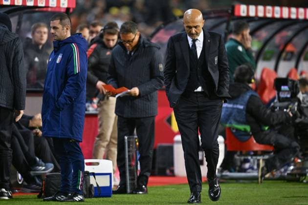 241114 UEFA NATIONS LEAGUE A2 - D5 BELGIUM VS ITALY Head Coach Luciano Spaletti of Italy pictured during a soccer game between the national teams of Belgium, called the Red Devils and Italy, called Azzurri in the fifth game in group A2 in the UEFA Nations League , on Thursday 14 November 2024 in Brussels , Belgium . photo isosport David Catry BRUSSELS BELGIUM  Copyright: xx 485847