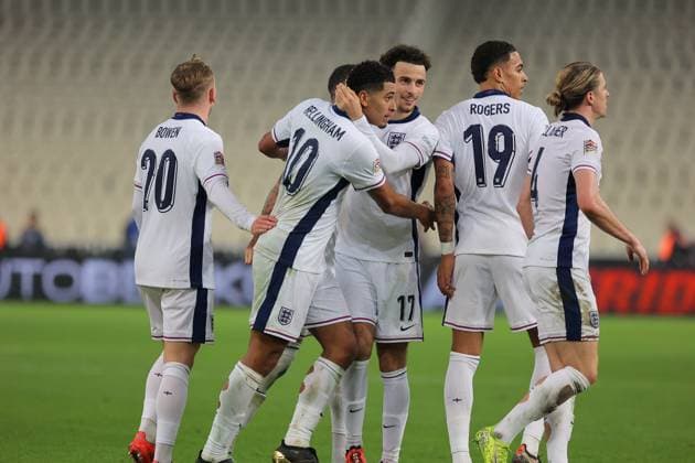 Greece v England UEFA Nations League England players celebrate their teams second goal during the UEFA Nations League match at Olympic Stadium, Athens UK Newspapers OUT Copyright: xYannisxHalasx FIL-20915-0100