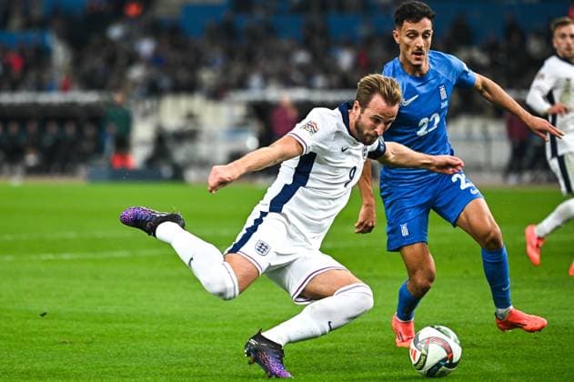 November 15, 2024, Athens, Athens, Greece: 9 HARRY KANE of England plays during the UEFA Nations League 2024 25 League B, Group B2 match between Greece and England on November 14, 2024 at OAKA Stadium, in Athens, Greece. Athens Greece - ZUMAk160 20241115_zip_k160_002 Copyright: xStefanosxKyriazisx