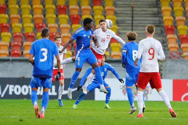 Fußball, U20 Elite League, Polen - Italien Bialystok, 15.11.2024 PILKA NOZNA MECZ ELITE LEAGUE REPREZENTACJI DO LAT 20: POLSKA - WLOCHY - - - U-20 ELITE LEAGUE FOOTBALL MATCH: POLAND - ITALY - - - NZ RIYAD IDRISSI ISMAEL KONATE MARCEL KRAJEWSKI LUCA DI MAGGIO JORDAN MAJCHRZAK Fot. Maciej Gilewski 058sport.pl NEWSPIX.PL --- newspix.pl 